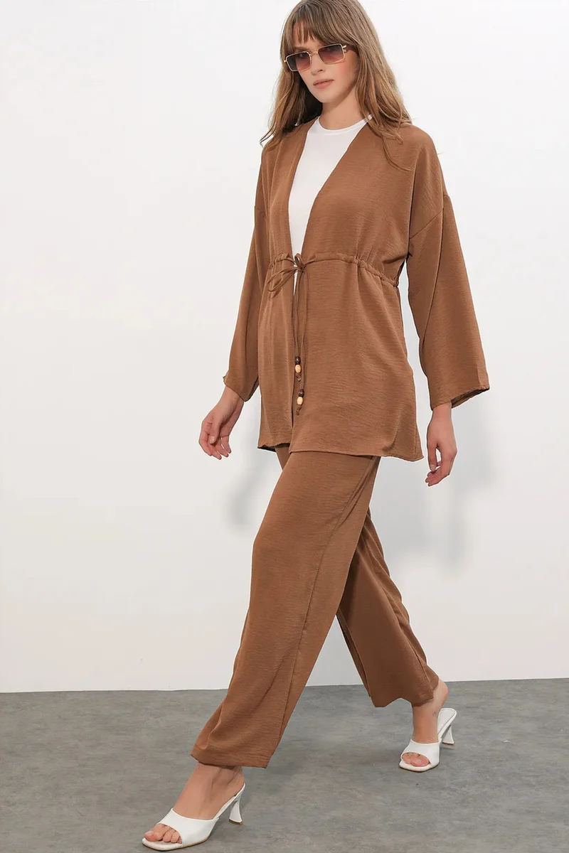 بيغ دارت BDART Two-Piece Wide-Leg Kimono Set