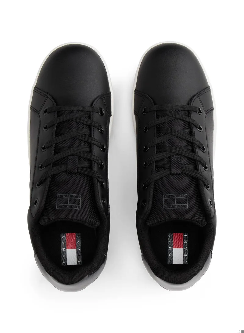 TOMMY JEANS Fine Cleat Platform Sneakers With Leather