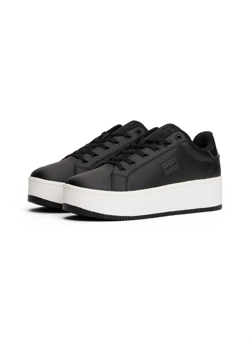 TOMMY JEANS Fine Cleat Platform Sneakers With Leather