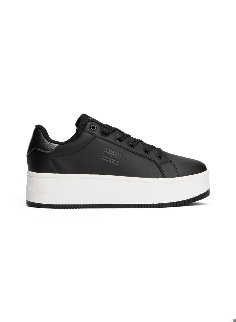 TOMMY JEANS Fine Cleat Platform Sneakers With Leather