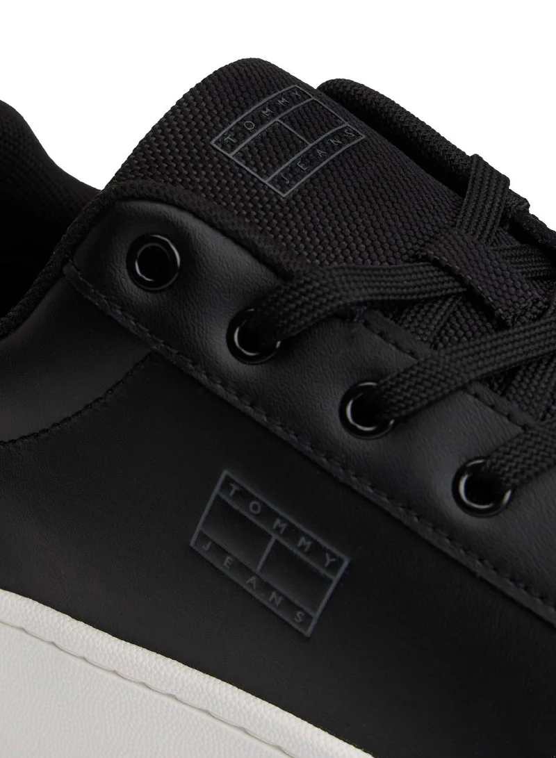 TOMMY JEANS Fine Cleat Platform Sneakers With Leather