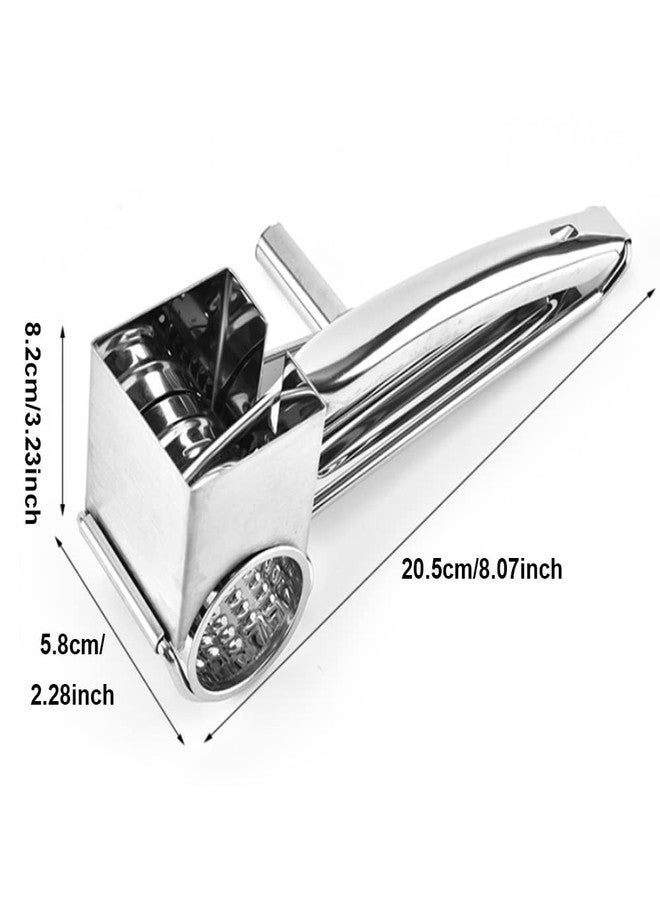 SEIWEI 1Pcs Cheese Grater Restaurant Cheese Grater - Handheld Rotary Cheese Grater - Cheese, Vegetable, Nut Grater - Steel Kitchen Shredder for Right- and Left-Handed Cooks - Image 2