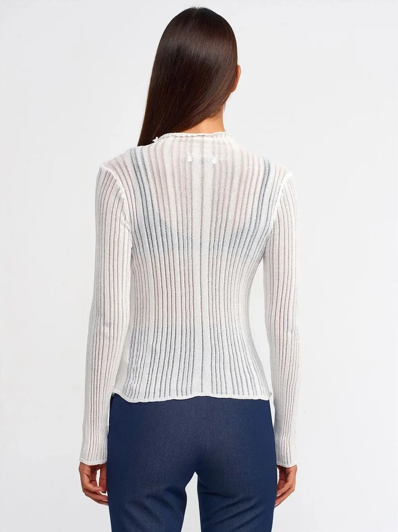 ديلفين Dilvin Slim Fit Ribbed Half-Turtleneck Sweater
