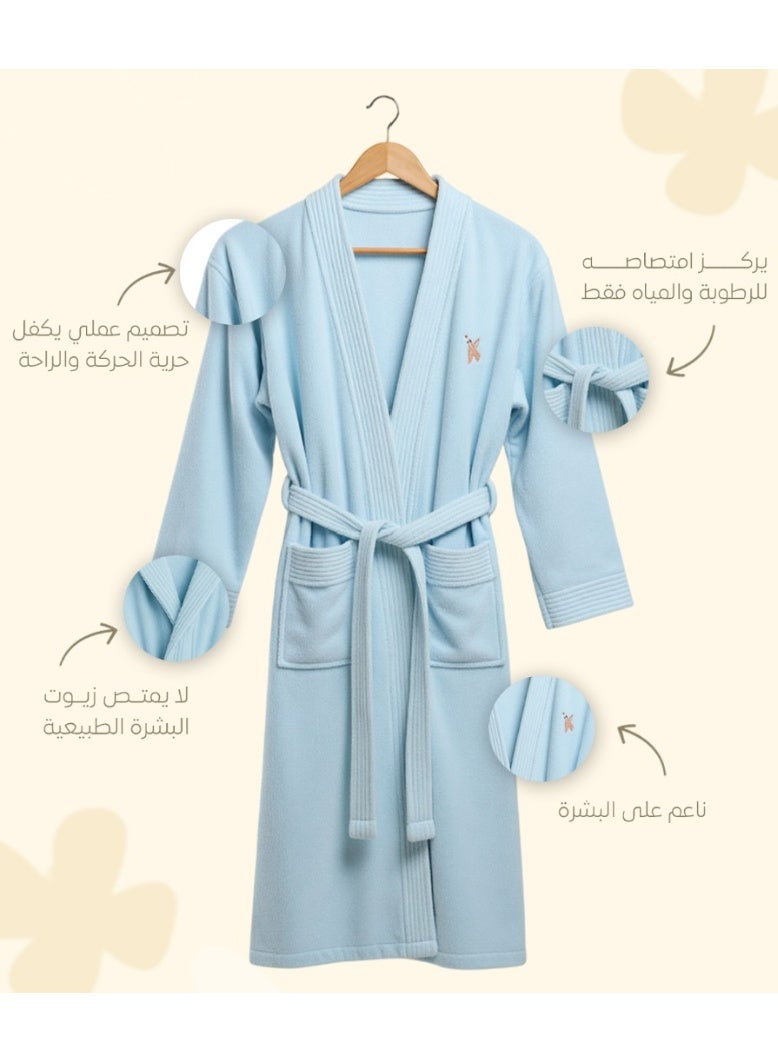 Relef Luxury Couples Bathrobe Set – Premium Quick-Dry Coral Fleece Microfiber Robes for Couples, Soft & Absorbent Home Spa Bathrobes - White - Image 2