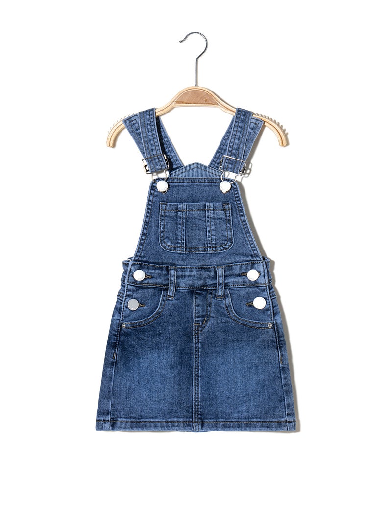 Children Straps Short Skirt 1-14 Years Old Denim Skirt Four Seasons Children'S Clothing Stretch Denim Straps - Image 5