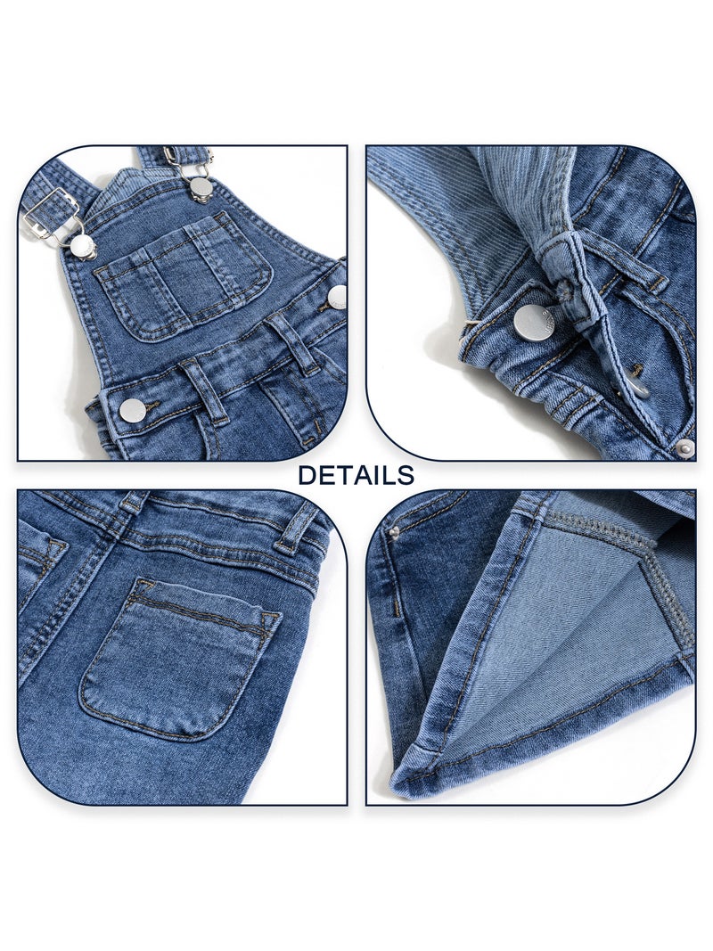 Children Straps Short Skirt 1-14 Years Old Denim Skirt Four Seasons Children'S Clothing Stretch Denim Straps - Image 3