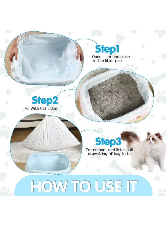 Jutom Large Cat Litter Box Liners, 80 Count, 36 x 18 in and 31 x 18 in, Scratch Resistant HDPE Material, Convenient Drawstring Design, Keep Home Clean - Image 4