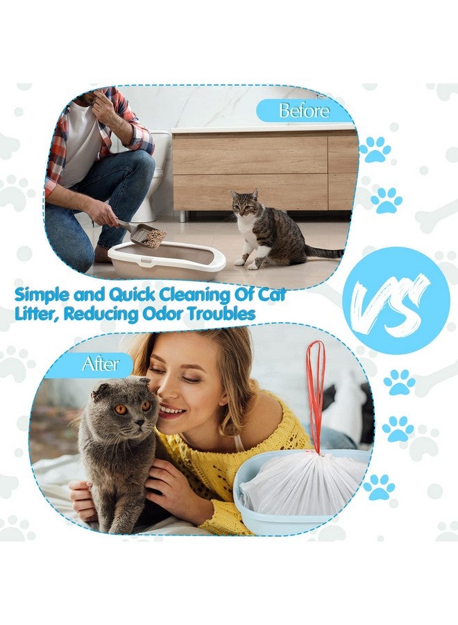 Jutom Large Cat Litter Box Liners, 80 Count, 36 x 18 in and 31 x 18 in, Scratch Resistant HDPE Material, Convenient Drawstring Design, Keep Home Clean - Image 5