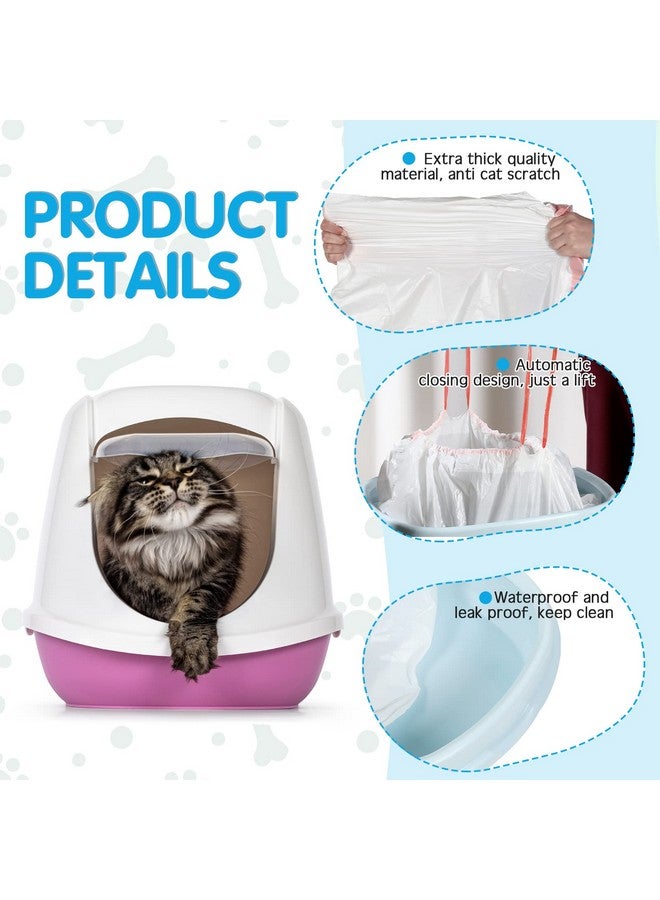 Jutom Large Cat Litter Box Liners, 80 Count, 36 x 18 in and 31 x 18 in, Scratch Resistant HDPE Material, Convenient Drawstring Design, Keep Home Clean - Image 3
