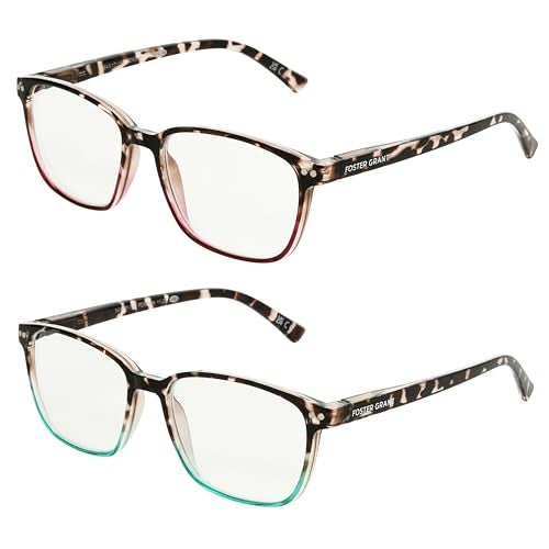 Foster Grant Womens Kendall 2Pack Square Reading Glasses TortoiseWine TortoiseTeal 42 mm 275 Diopters - Image 1