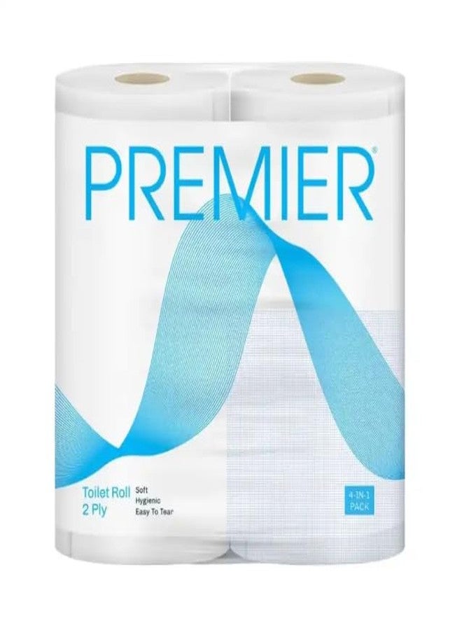 بريمير لفائف ورق تواليت بريميير (1280 لفة) | طبقتان ناعمتان وعاليتا الامتصاص | 320 لفة × 4 لفات | قابلة للتحلل الحيوي | لا تسبب انسدادًا | قابلة للرمي في المرحاض | سهلة التقطيع | عبوة عائلية (4 في 1) - Image 1