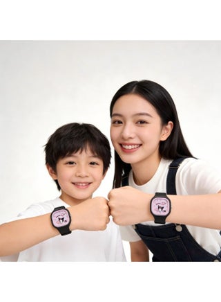 Black Square Cartoon Sanrio Kuromi Pattern Children's Watch Silicone Strap Suitable for All Ages Kids Gift Watches - view 3