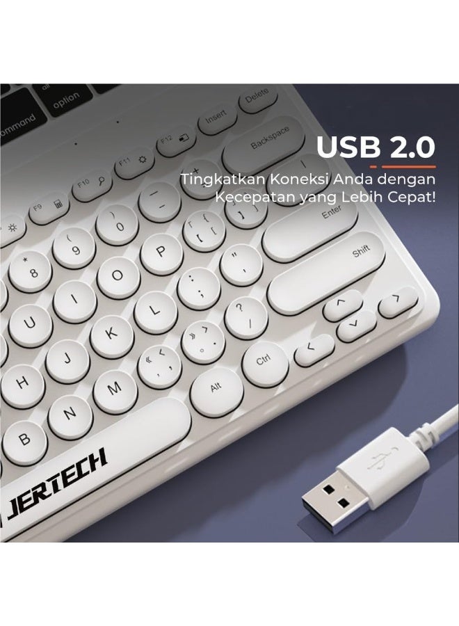 جيرتك لوحة مفاتيح سلكية صغيرة Jertech Sports DK500 – تصميم نحيف جدًا بـ 78 مفتاح وسائط متعددة، واجهة USB 2.0، أداء مستقر وجودة عالية، مثالية للمكتب والمنزل - Image 3