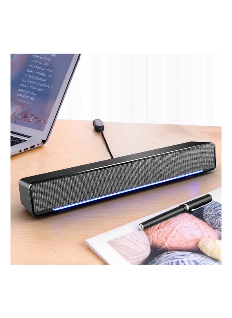 Generic - V-196 USB Wired Computer Speaker Bar Stereo Subwoofer Powerful Music Player Bass Surround Sound Box 3.5mm Audio Input for PC Laptop Smartphone Tablet MP3 MP4 - Image 1
