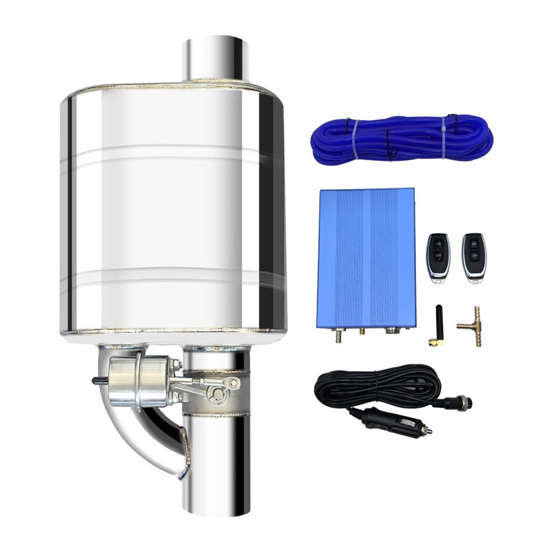 Peastorm 3 Inch Valvetronic Exhaust Cutout with Muffler Cat Back Exhaust System Valve Kit