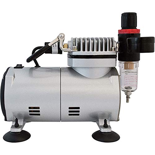 Aerograph 1/5 Hp Ac Rubber And Braided Nylon 3 Watts Airbrush Mini Air Compressor With 10 Ft Hose Pipe - Image 1