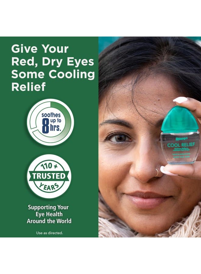 Rohto Cool Relief, Redness Reliever Lubricant Eye Drops, Relieves Redness, Prevents and Protects Further Irritation, Cools and Soothes Red, Dry, Itchy Eyes, Fast-Acting Formula, 0.4 fl oz (Pack of 3)  - Image 3