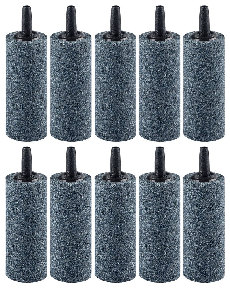 Pawfly Aquarium Air Stone Bubbler 2 Inch Cylindrical Bubble Release Tool Oxygen Diffuser for Air Pump Fish Tank Bucket Small Pond and DWC Reservoir, 10 Pack