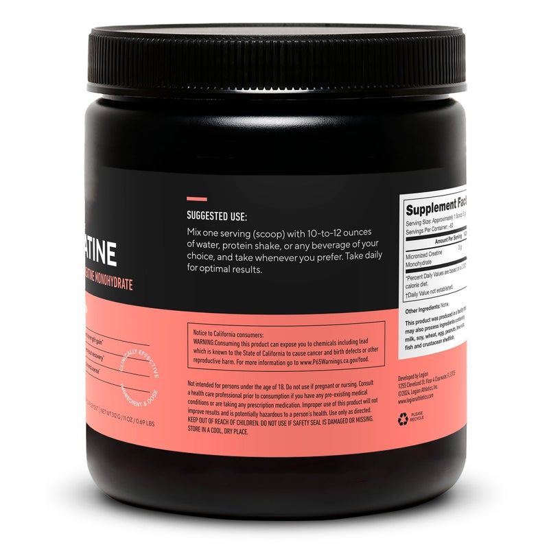LEGION Micronized Creatine Monohydrate Supplement - Clean Creatine Powder for Muscle Gain & Post Workout Recovery - Micronized Creatine Supplement for Maximum Absorption (60 Servings, Unflavored) - Image 5