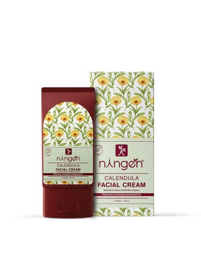 Calendula Facial Cream I Enriched With Bearberis Rosa Cantifolia & Papaya I Dermatologically Tested Paraben Free I For Brighter Fuller And Softer Skin I 100G