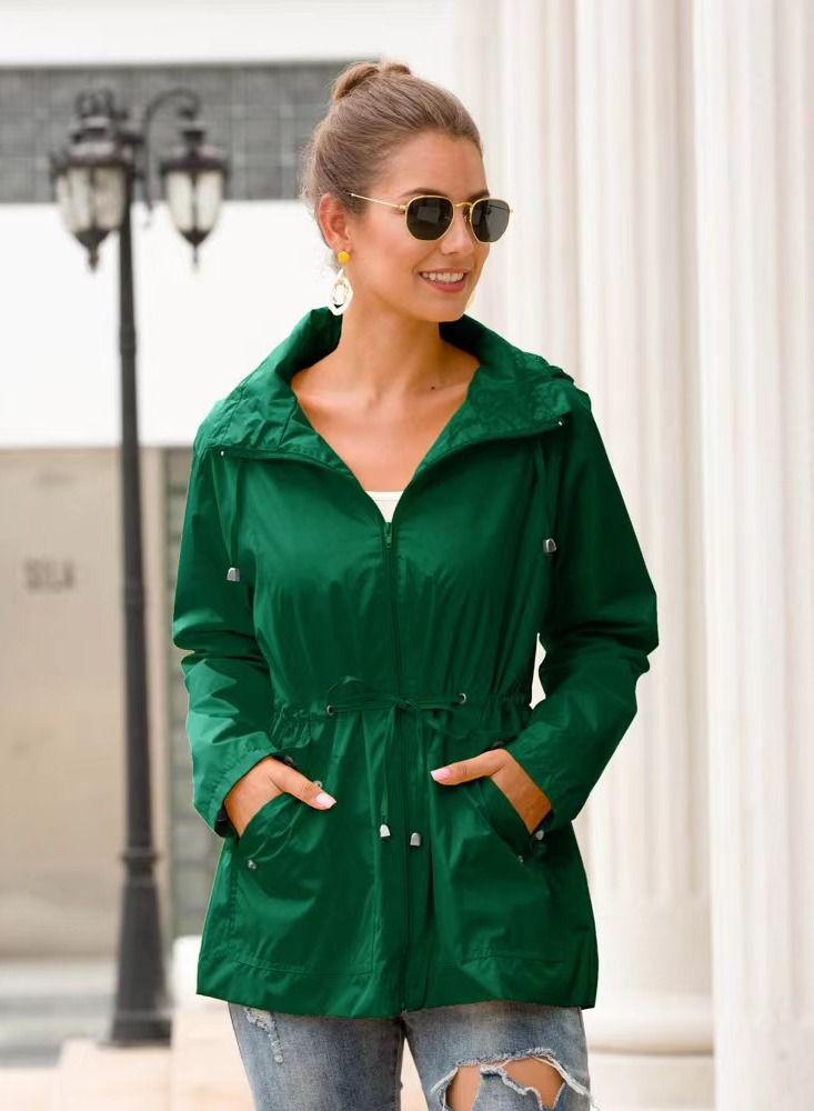 Loquat Autumn Winter Women's Hooded Windbreaker Casual Coat 