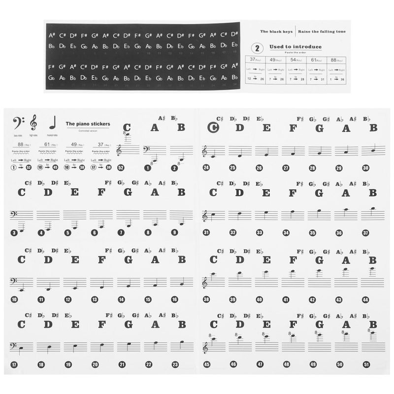 Piano Keyboard Stickers For Beginners Easy Apply Note Labels Music Learners - Image 2