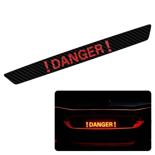Ongfuwu High Brake Light Sticker Waterproof Carbon Fiber Car High Mount Third Brake Light Decal SelfAdhesive Rear Taillight Decal Sticker Decoration for Most Vehicles Car Accessories Danger - Image 1