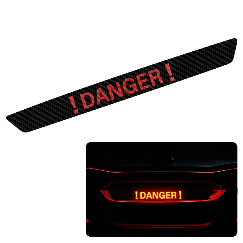 Ongfuwu High Brake Light Sticker Waterproof Carbon Fiber Car High Mount Third Brake Light Decal SelfAdhesive Rear Taillight Decal Sticker Decoration for Most Vehicles Car Accessories Danger - Image 3