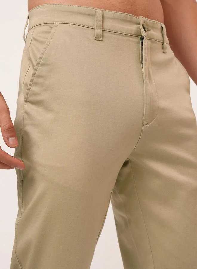 HIGHLANDER Mid Rise Regular Fit Chino Trousers by Styli