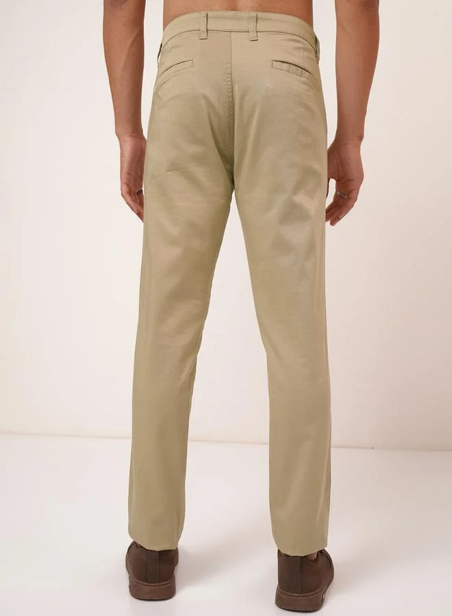 HIGHLANDER Mid Rise Regular Fit Chino Trousers by Styli