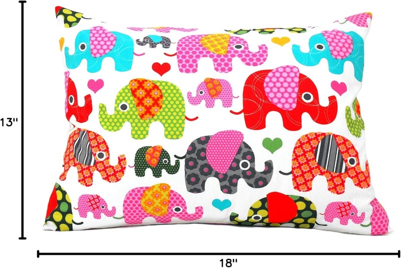 Comfy Turtles Multicolored Elephant Toddler Pillowcase 13 x 18 - Elephant Toddler Pillowcase Cotton, Animal Toddler Travel Pillow Case, Crib Pillow Case - Image 3