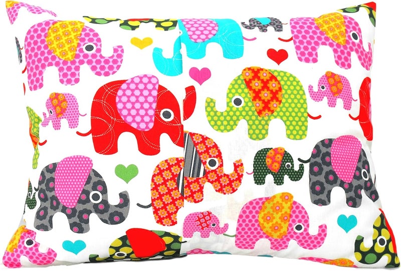 Comfy Turtles Multicolored Elephant Toddler Pillowcase 13 x 18 - Elephant Toddler Pillowcase Cotton, Animal Toddler Travel Pillow Case, Crib Pillow Case - Image 2
