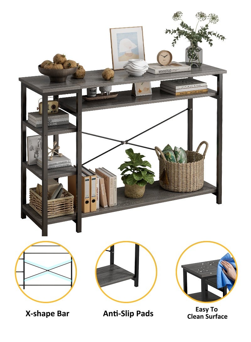 Stubborn 3 Tier Console Table with Storage Shelf Simple Sofa Table Coffee Corner and Entryway Table for Couch Hallway Entrance Living Room - Image 2