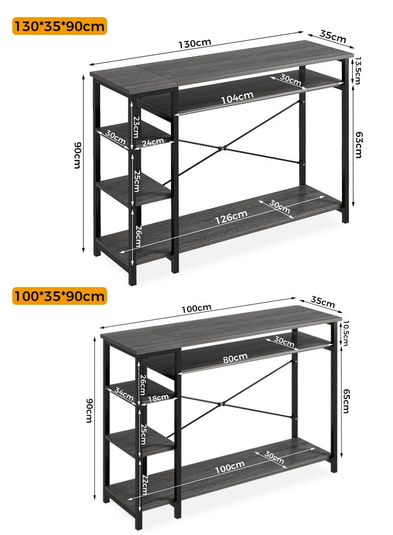 Stubborn 3 Tier Console Table with Storage Shelf Simple Sofa Table Coffee Corner and Entryway Table for Couch Hallway Entrance Living Room - Image 4