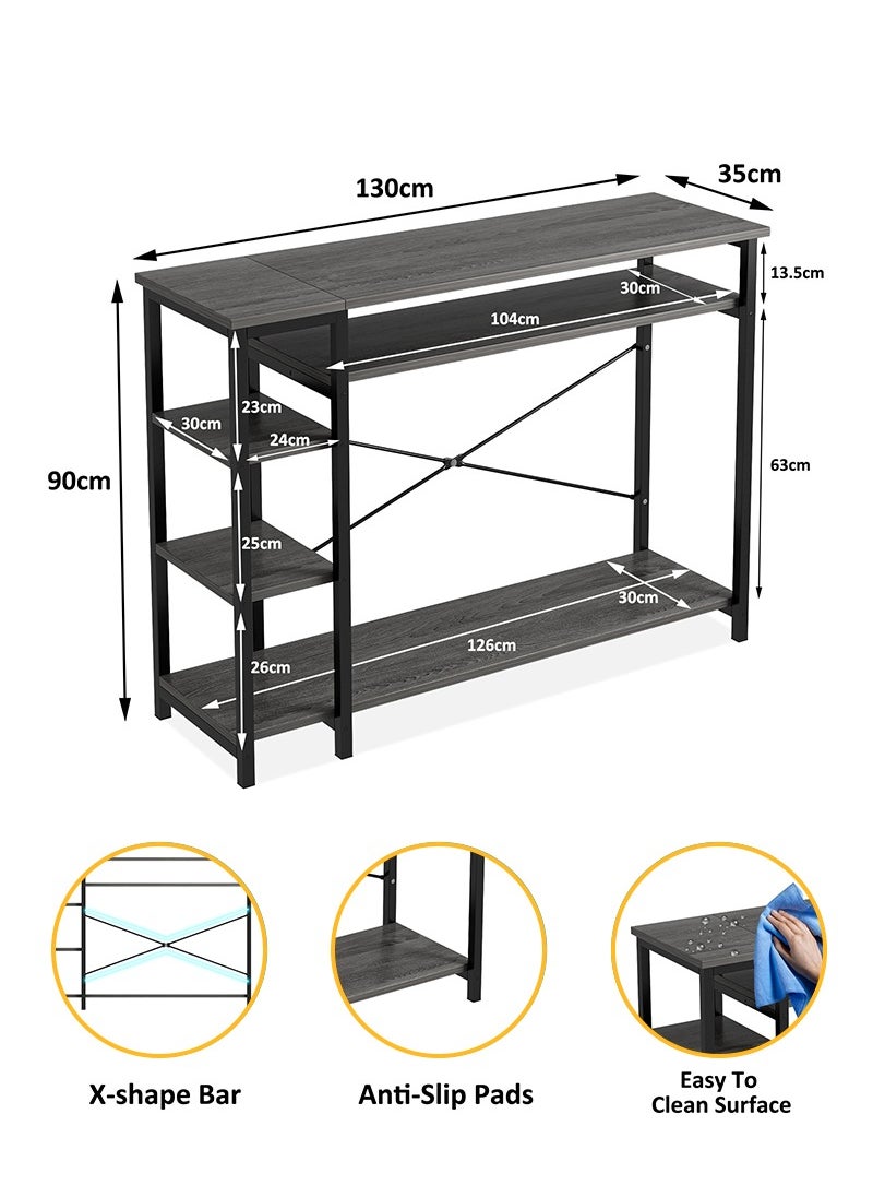 Stubborn 130*35*90cm 3 Tier Console Table with Storage Shelf Simple Sofa Table Coffee Corner and Entryway Table for Couch Hallway Entrance Living Room  - Image 4