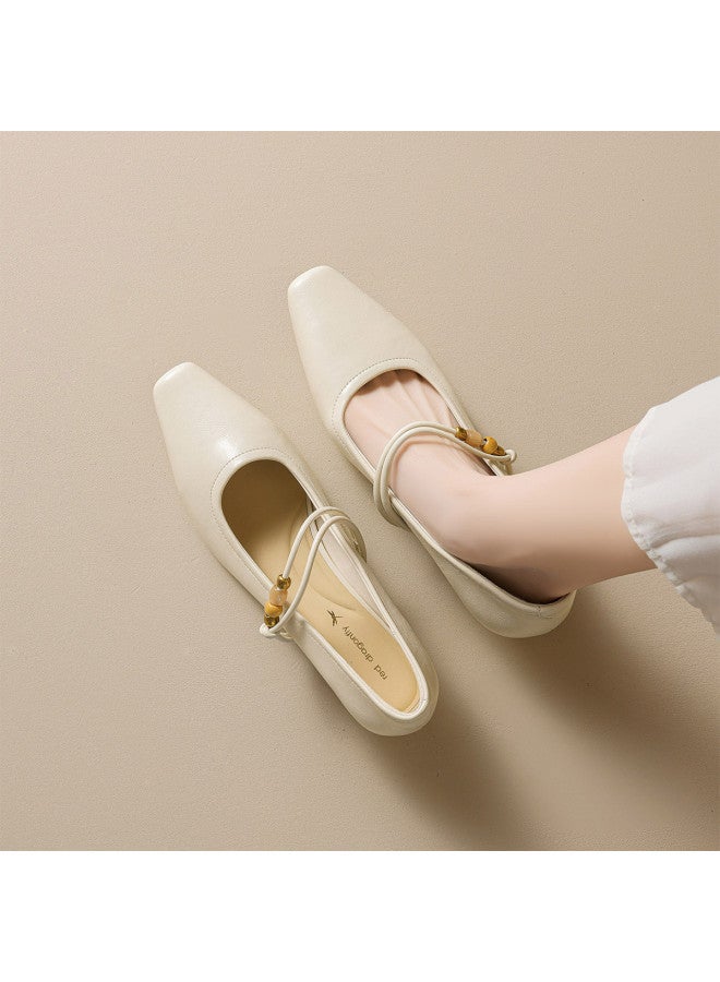RED DRAGONFLY Years Women's Shoes French Retro Square Toe Mary Jane Shoes Versatile Low-cut Flats - Image 2