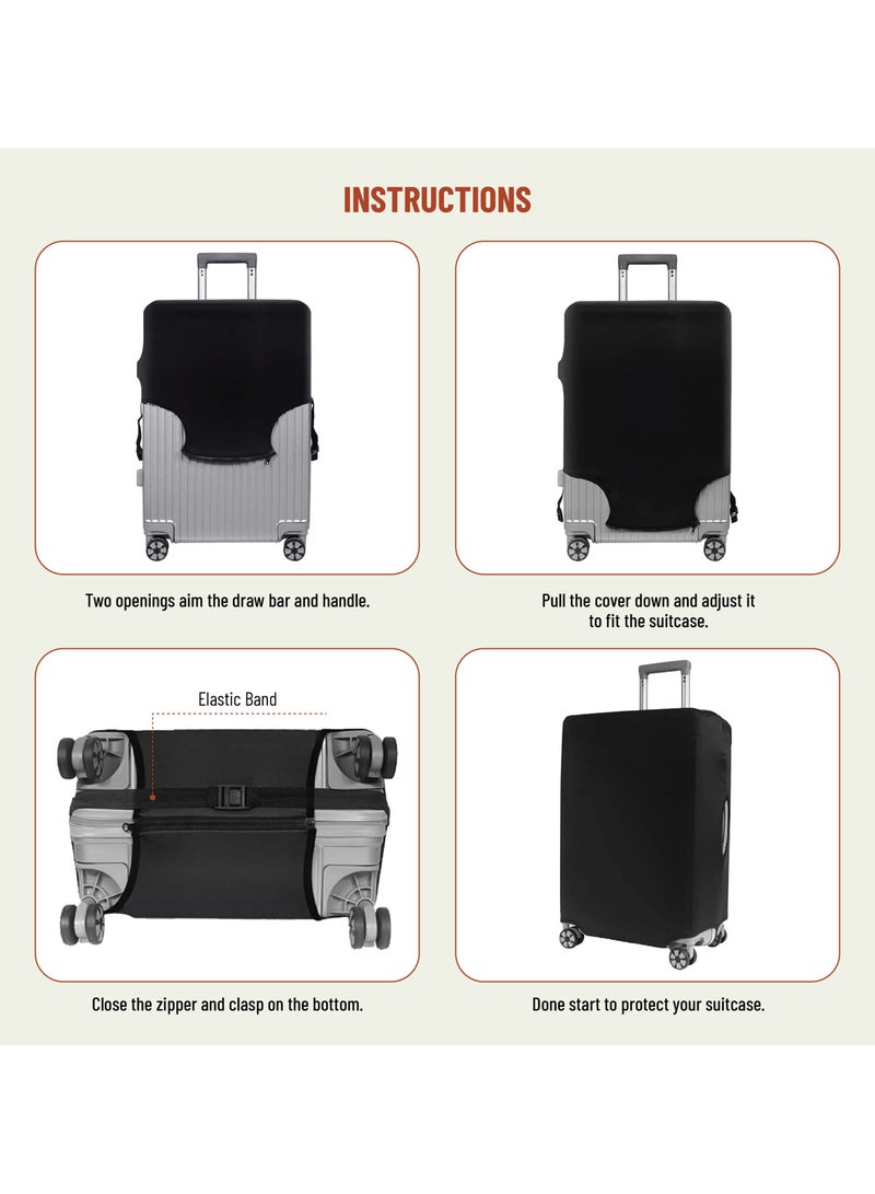 BRITISH TOURISTER Luggage Cover – Washable Elasticated Suitcase Protector – Stretchable Anti-Scratch Dustproof Cover for 24/28 Inch Trolley Bag – Travel Accessory  - Image 3