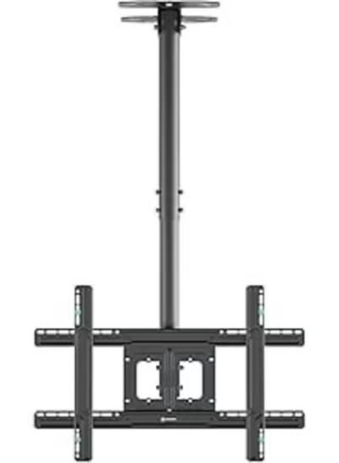 حامل تلفزيون سقفي متحرك بارتفاع قابل للتعديل – يناسب شاشات من 32 إلى 80 بوصة – دوران 360 درجة – يتحمل حتى 68 كجم – متوافق مع فيسا