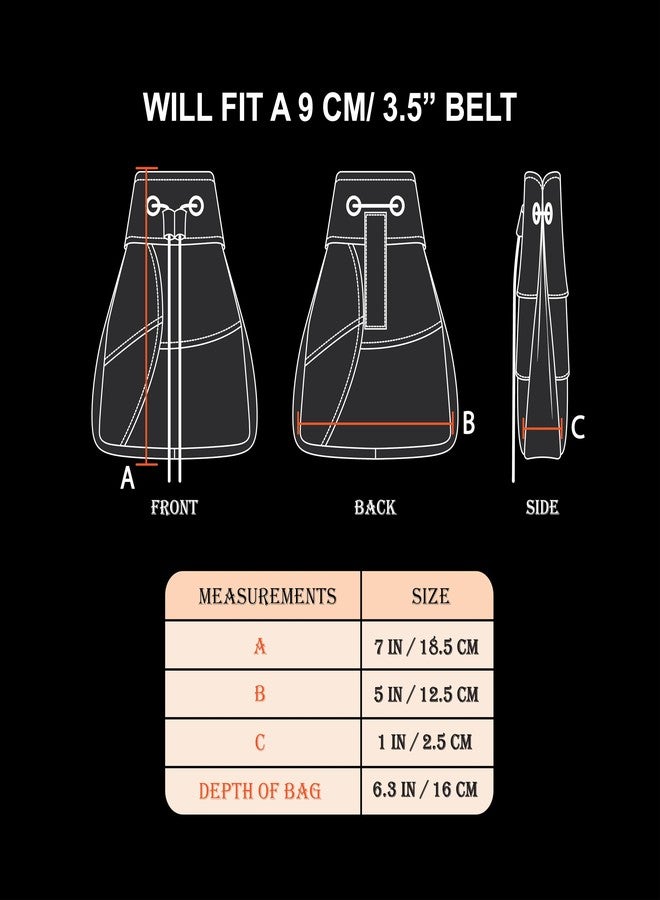 ميثروجان حقيبة حزام جلدية من ميثروجان، حقيبة من العصور الوسطى، حقيبة برباط من عصر النهضة، مصنوعة من جلد طبيعي 100%، مثالية لإعادة تمثيل الأحداث التاريخية، وجمعية فنون العصور الوسطى، ولعب الأدوار الحية، وإكسسوارات أزياء تنكرية - أسود، 7 بوصات × 5 بوصات - Image 2