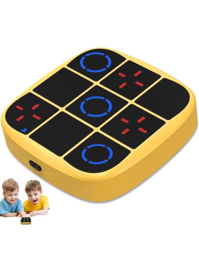 Tic Tac Toe Game, 4-in-1 Electronic Tic Tac Toe Bolt Game, Handheld Puzzle Game Console Toys for Educational and Memory Growth, Portable Travel Games, Board Games Gifts for Kids and Adults (Yellow) - Image 1