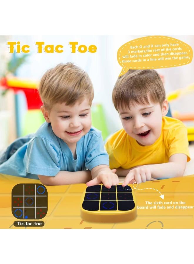 Tic Tac Toe Game, 4-in-1 Electronic Tic Tac Toe Bolt Game, Handheld Puzzle Game Console Toys for Educational and Memory Growth, Portable Travel Games, Board Games Gifts for Kids and Adults (Yellow) - Image 3