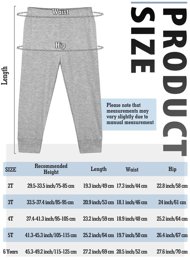Resinta 4 Packs Toddler and Boys 100% Cotton Pants Kids Sport Pull on Jogger Pants 2T-6Year - Image 2