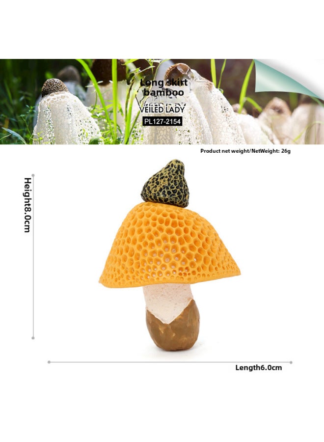 Realistic Animal Plant Simulation Models Toys-Color:PL127-2154 Long Skirt Dictyophora (yellow)  - Image 1