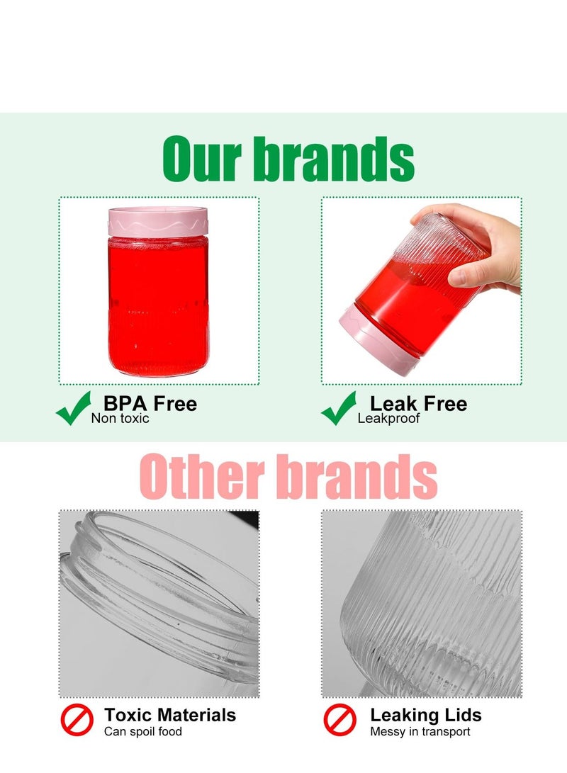 SYOSI 6 Pack 16.9 oz Overnight Oats Containers with Lids Glass Food Storage Jars for Kitchen High Temperature Resistant Glass Jars for Oatmeal, Spices, Leak Proof and Reusable Storage Set - Image 5