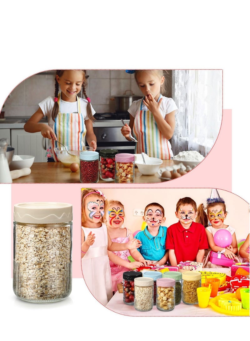 SYOSI 6 Pack 16.9 oz Overnight Oats Containers with Lids Glass Food Storage Jars for Kitchen High Temperature Resistant Glass Jars for Oatmeal, Spices, Leak Proof and Reusable Storage Set - Image 3