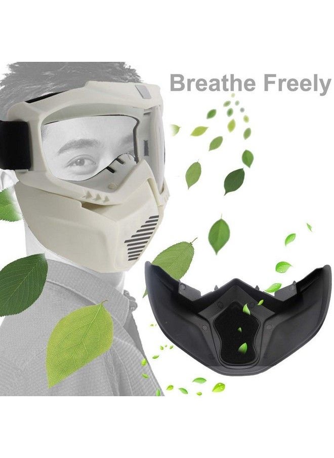 POKONBOY - 2 Pack Detachable Masks Tactical Mask With Goggles Compatible With Nerf Rival Apollo Zeus Khaos Atlas & Artemis Blasters Rival Mask (Black & White) - Image 1