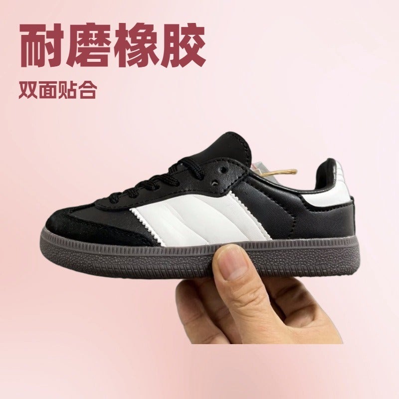 Putian Children'S Shoes High-End Quality New Color-Matching Flat Velcro Lace-Up Sneakers German Training Shoes White Shoes Casual Shoes - Image 5