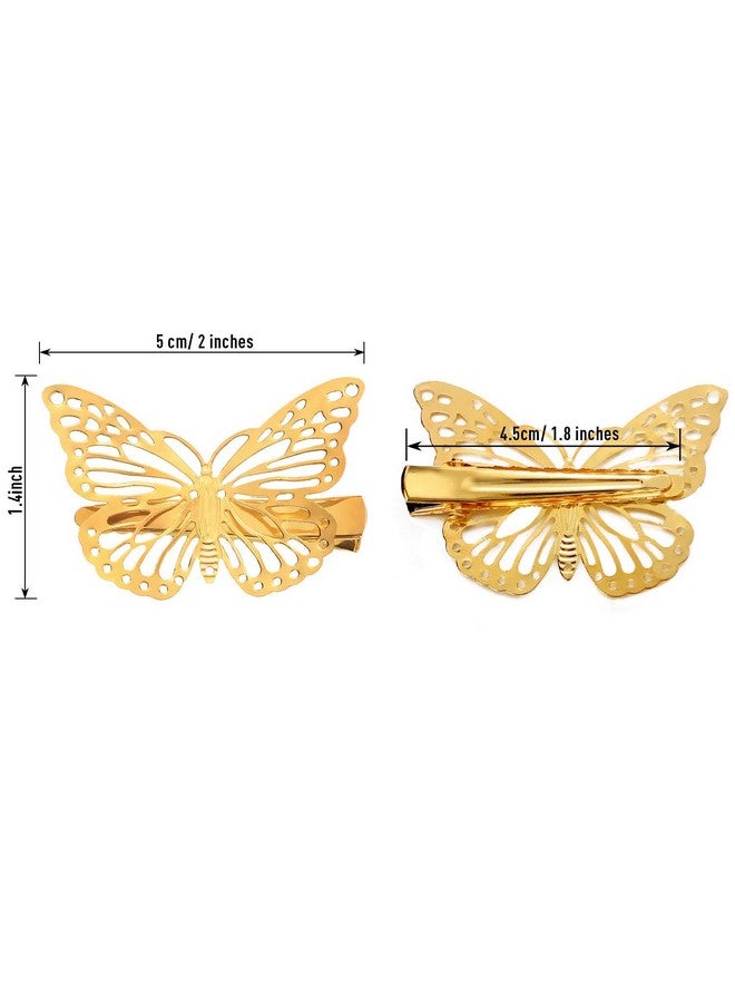 NEOBABY Hairstyle Decoration shaking Butterfly Hair Bride Clips | Hair Style Bridal Brooch & Braid for Juda Bun | Butterfly Hair Pins for Women's & Girls - Pack of 6 (Golden) - Image 5