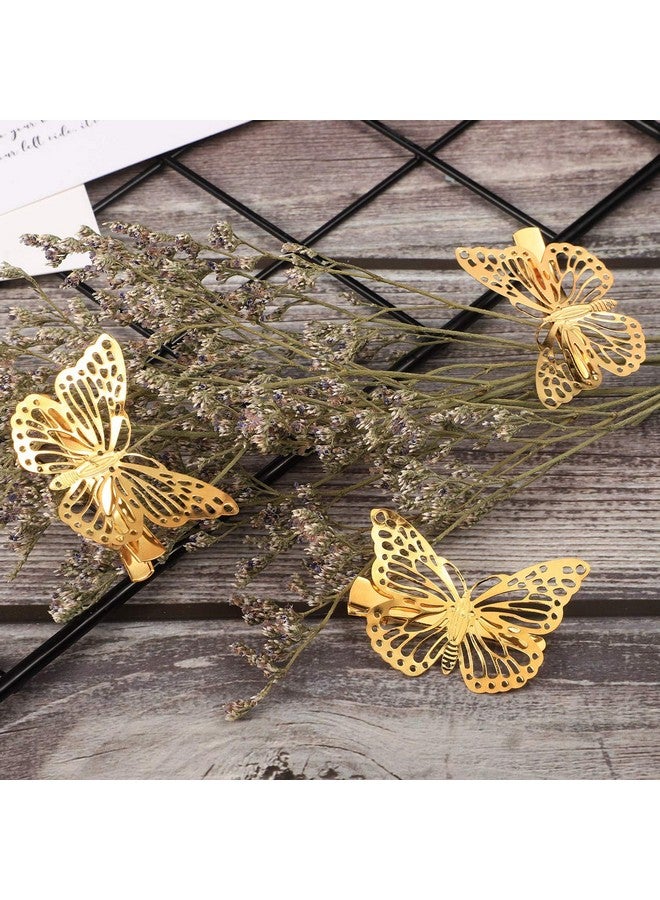 NEOBABY Hairstyle Decoration shaking Butterfly Hair Bride Clips | Hair Style Bridal Brooch & Braid for Juda Bun | Butterfly Hair Pins for Women's & Girls - Pack of 6 (Golden) - Image 3