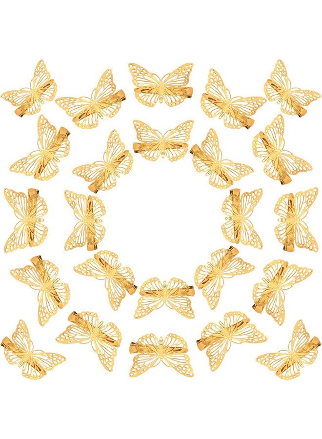 NEOBABY Hairstyle Decoration shaking Butterfly Hair Bride Clips | Hair Style Bridal Brooch & Braid for Juda Bun | Butterfly Hair Pins for Women's & Girls - Pack of 6 (Golden) - Image 1